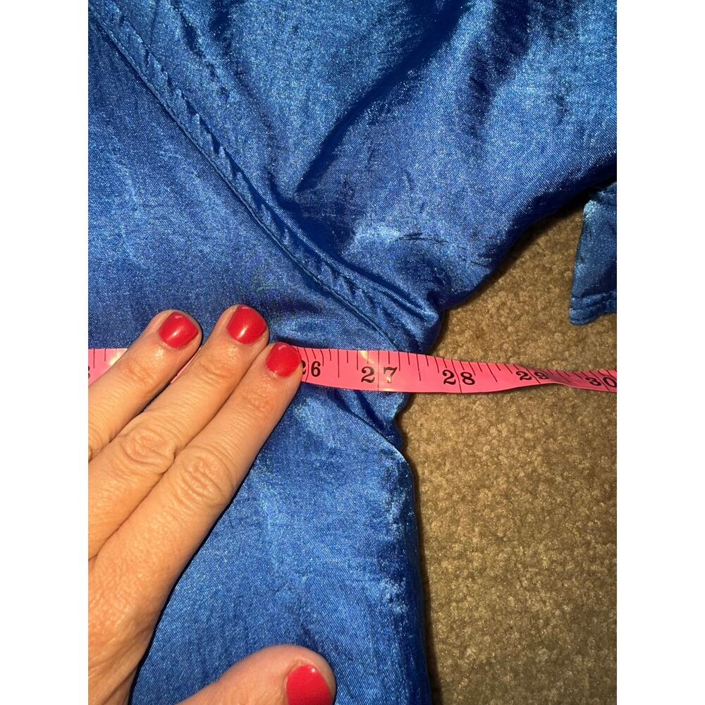 Vintage Bill Blass Cobalt Blue Oversized Puffer Jacket Women’s 8 80s Quilted - Picture 6 of 8